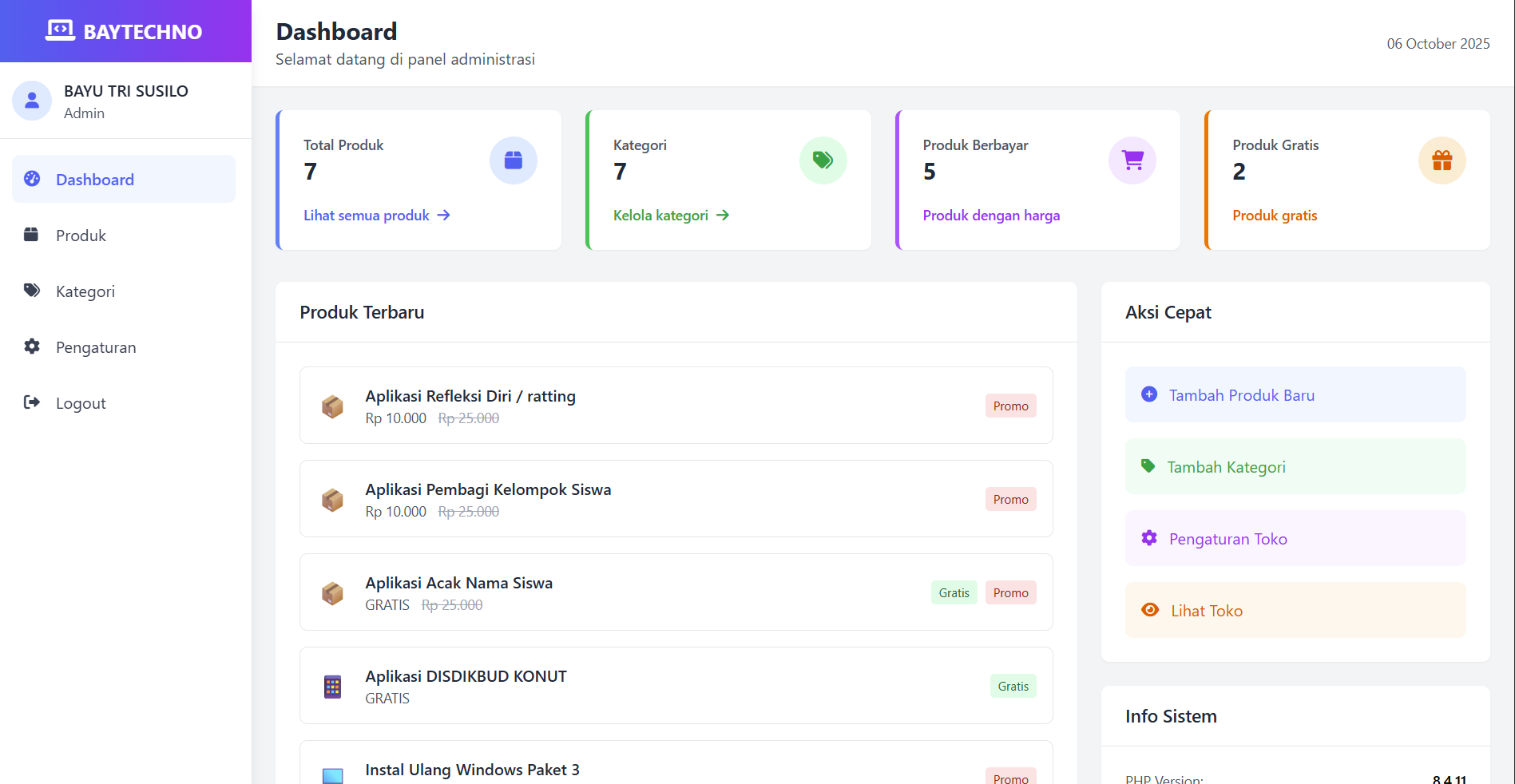 Web Toko Online Custom (e-commerce)